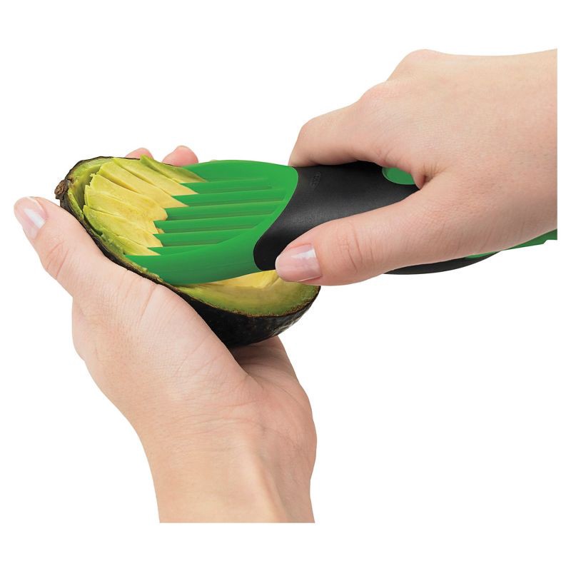 slide 6 of 8, OXO 3In1 Avocado Slicer Green, 1 ct