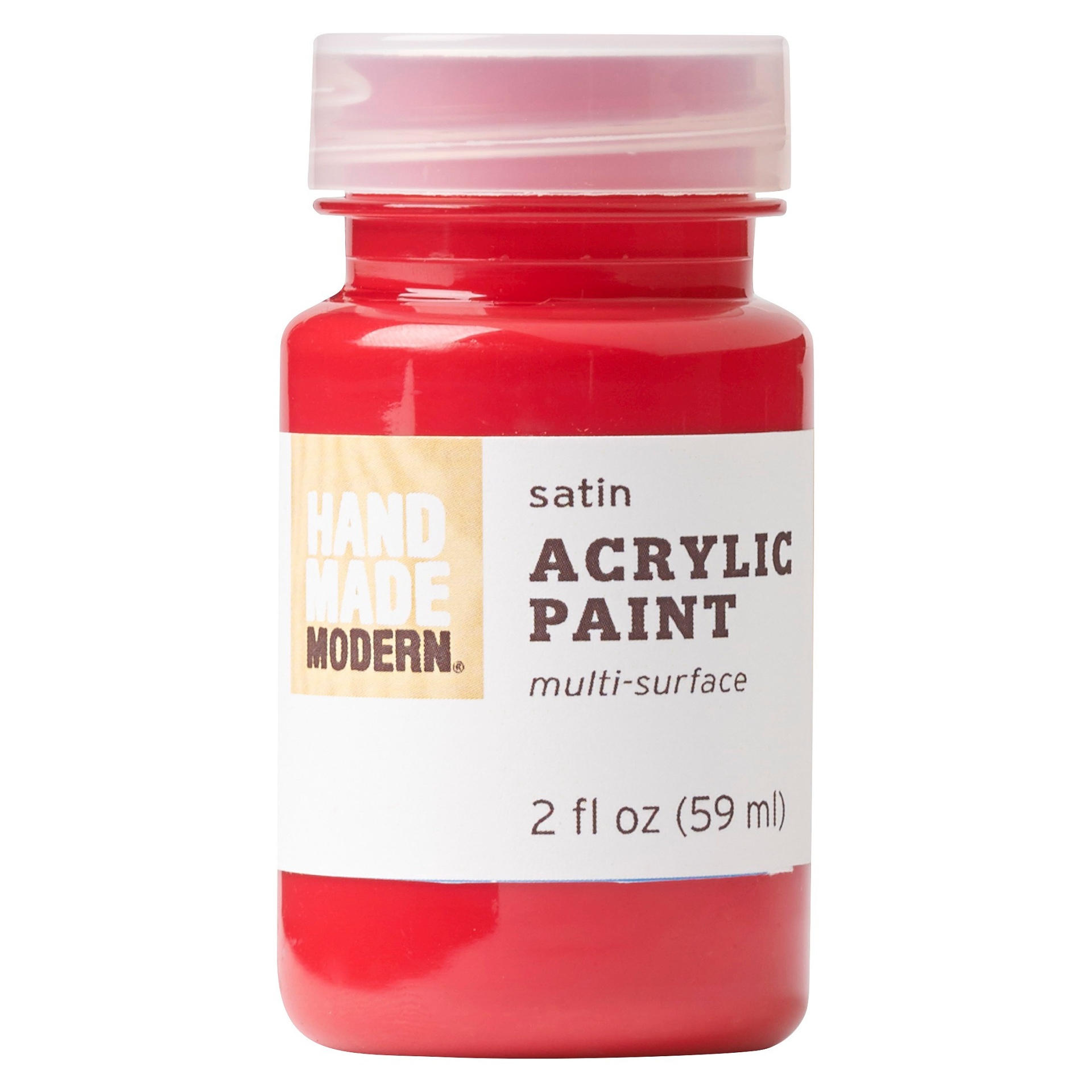 slide 1 of 1, Hand Made Modern Satin Acrylic Paint - Ladybug Red, 2 oz