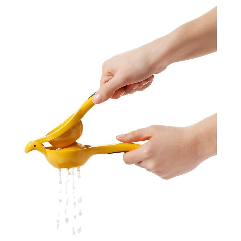 slide 5 of 7, OXO Softworks Citrus Squeezer: Aluminum Handheld Lemon & Lime Juicer, Dishwasher-Safe, Yellow, 1 ct