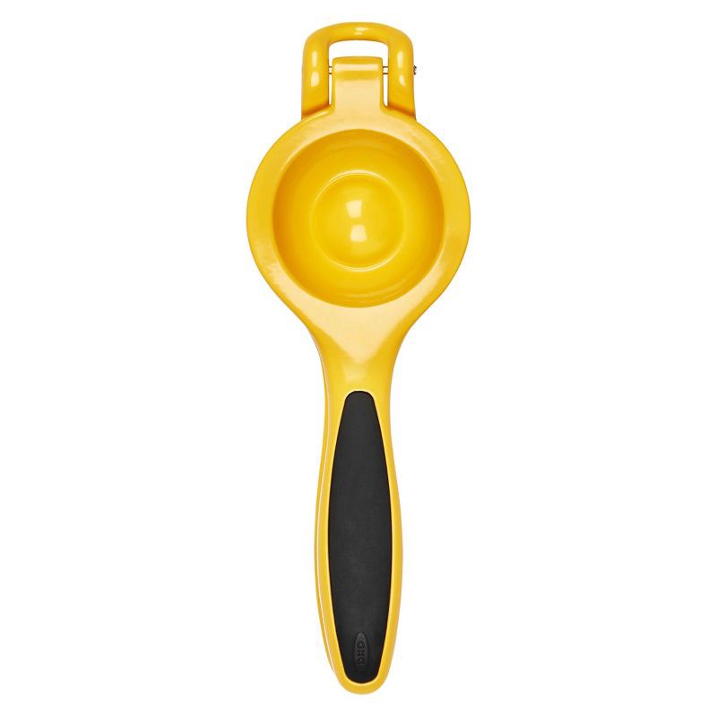 slide 1 of 7, OXO Softworks Citrus Squeezer: Aluminum Handheld Lemon & Lime Juicer, Dishwasher-Safe, Yellow, 1 ct