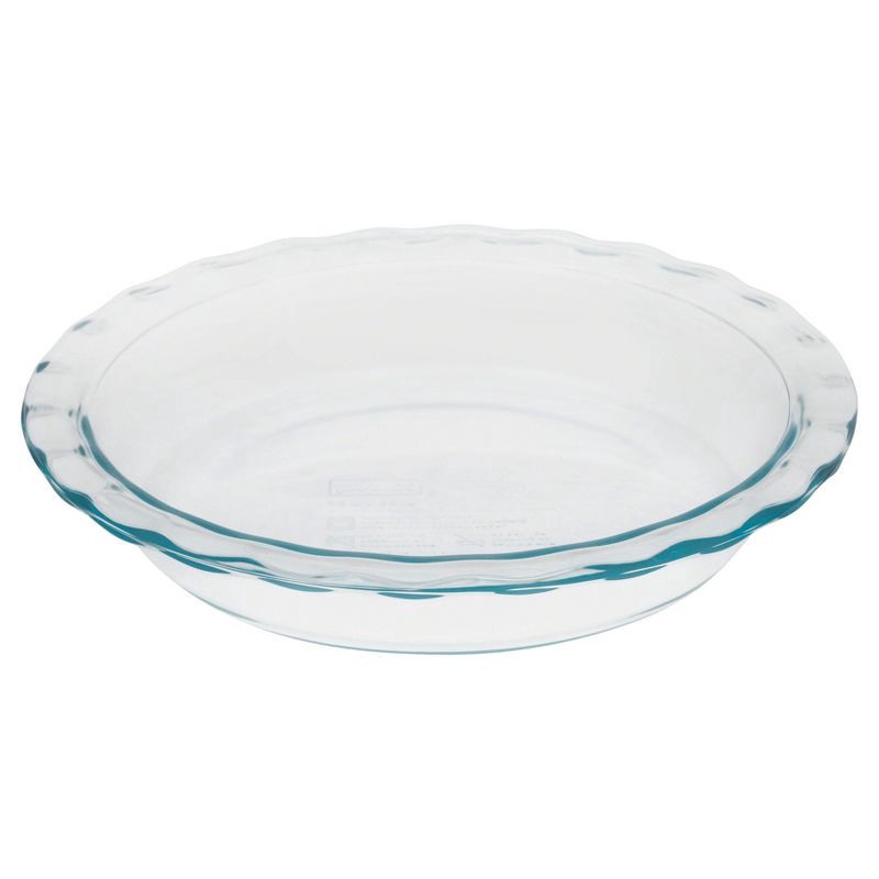 slide 1 of 9, Pyrex Easy Grab 9.5" Glass Pie Pan: Clear, Round, Odor & Stain-Resistant, Freezer & Oven-Safe, 2-Year Warranty, 1 ct