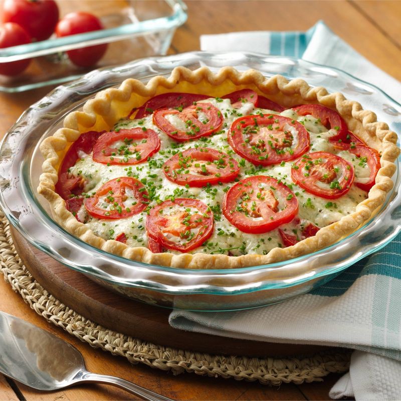 slide 8 of 9, Pyrex Easy Grab 9.5" Glass Pie Pan: Clear, Round, Odor & Stain-Resistant, Freezer & Oven-Safe, 2-Year Warranty, 1 ct