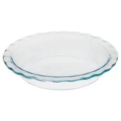 Pyrex Easy Grab 9.5" Glass Pie Pan: Clear, Round, Odor & Stain-Resistant, Freezer & Oven-Safe, 2-Year Warranty