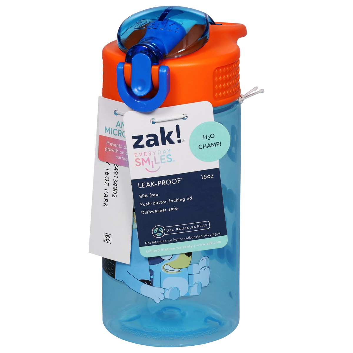 Zak! Designs 16 Ounce Bluey Antimic Park Straw Bottle 1 ea 1 ea