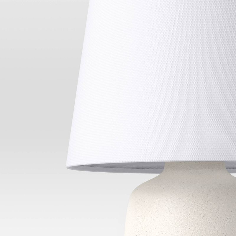 slide 3 of 3, Linen Drum Small Lamp Shade White - Threshold™: Compatible with Traditional Decor, Plain Weave Linen, No Assembly Required, 1 ct