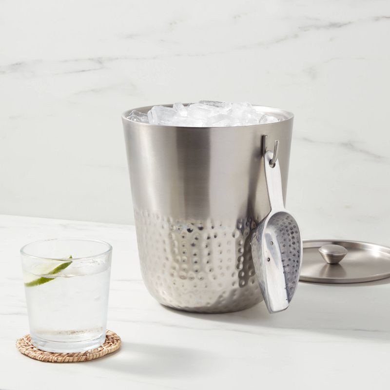 Hammered Metal Ice Bucket with Ice Scoop - Threshold™