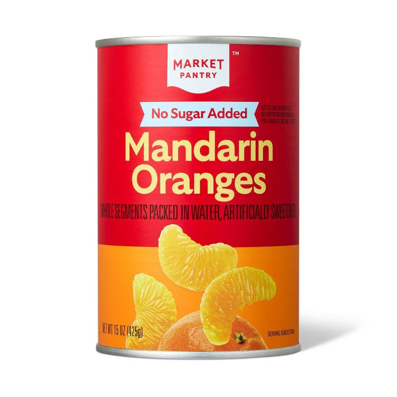 slide 1 of 3, No Sugar Added Mandarin Oranges 15oz - Market Pantry™, 15 oz