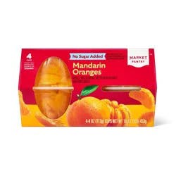 No Sugar Added Mandarin Oranges Fruit Cups - 16oz/4ct - Market Pantry™