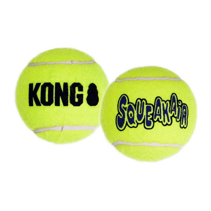 slide 3 of 5, KONG SqueakAir Tennis Ball Dog Toy - Yellow - 4ct, 4 ct