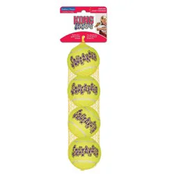 KONG SqueakAir Tennis Ball Dog Toy - Yellow - 4ct