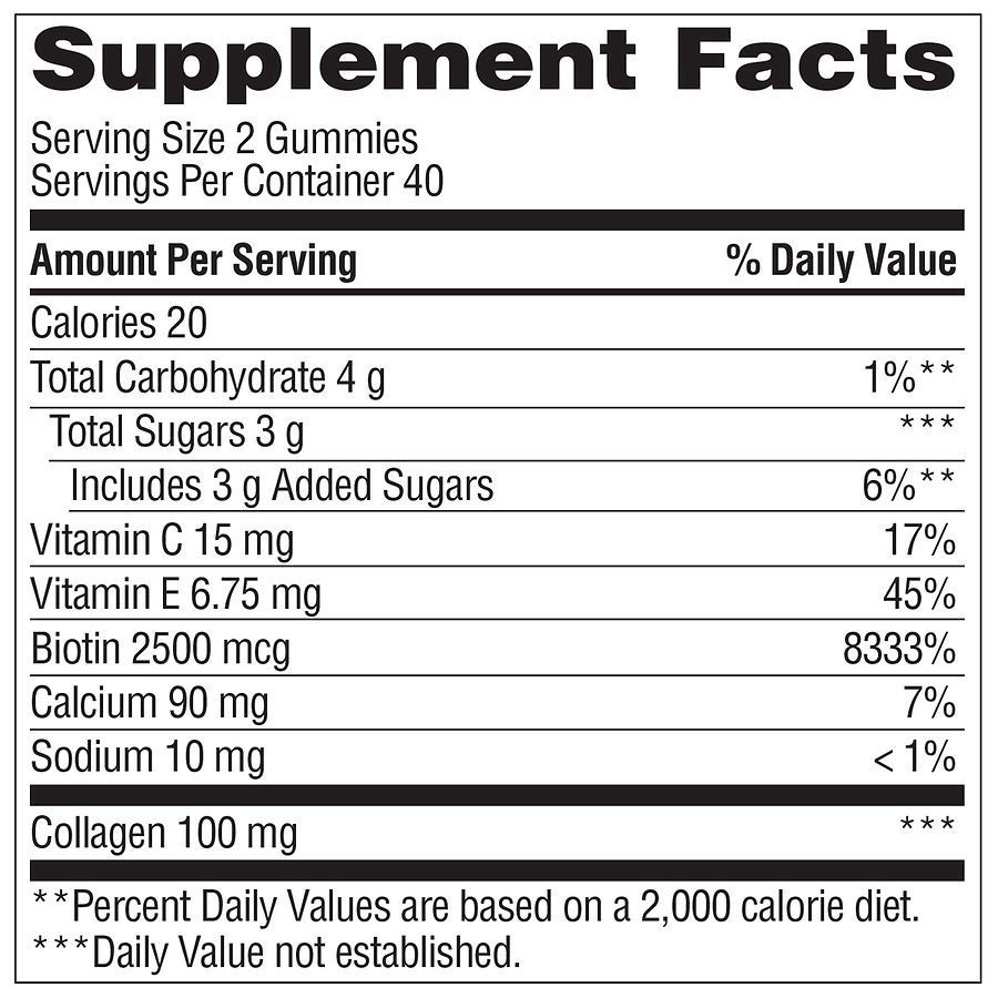 slide 3 of 4, Walgreens Hair, Skin & Nail Plus Collagen Gummies Natural Orange, 80 ct