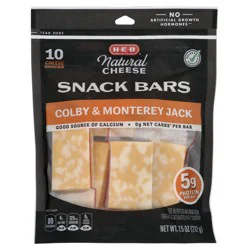 H-E-B Colby & Monterey Jack Cheese Snack Bars, 10 ct
