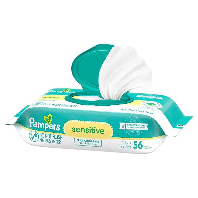 slide 12 of 13, Pampers Sensitive Baby Wipes - 56ct, 56 ct