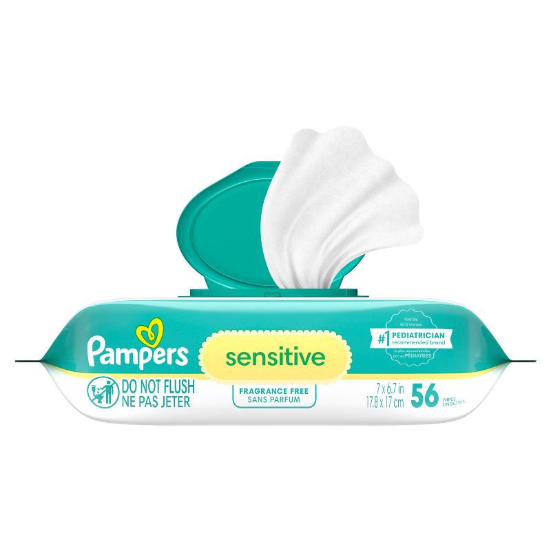 slide 10 of 13, Pampers Sensitive Baby Wipes - 56ct, 56 ct