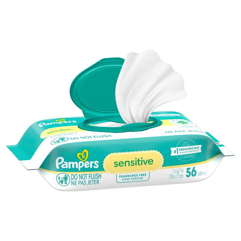 slide 11 of 13, Pampers Sensitive Baby Wipes - 56ct, 56 ct