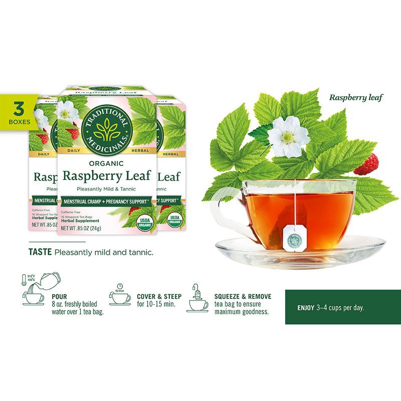slide 9 of 13, Traditional Medicinals Organic Raspberry Leaf Herbal Tea - 16ct, 16 ct