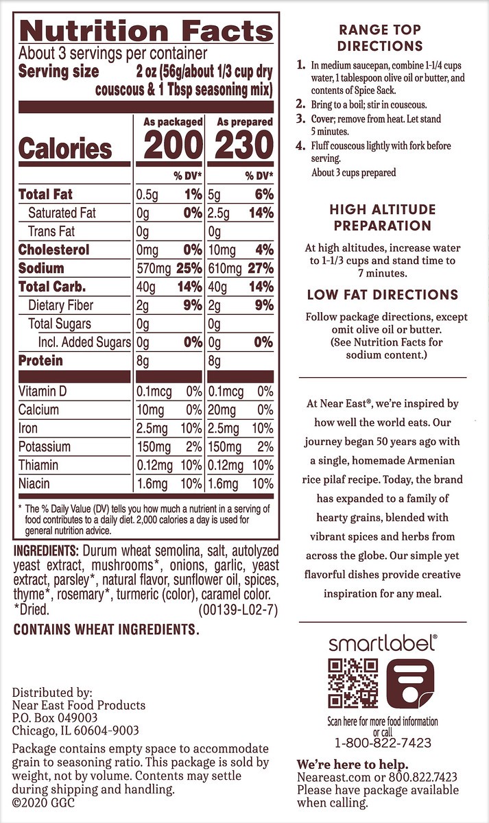 slide 4 of 5, Near East Wild Mushroom & Herb Couscous Mix 5.4 oz, 5.4 oz