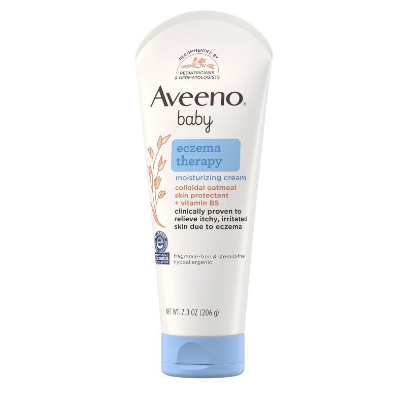 slide 1 of 10, Aveeno Baby Eczema Therapy Moisturizing Cream for Dry, Itchy Skin -7.3oz: Hypoallergenic, Paraben-Free, Dye-Free, Phthalate-Free, 7.3 oz