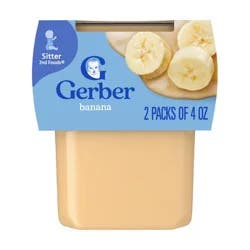 Gerber Baby Food Stage 2 Banana Puree Tub - 2ct/8oz