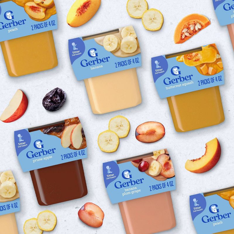 slide 6 of 8, Gerber Baby Food Stage 2 Banana Blackberry Blueberry Puree Tub - 4oz/2ct, 2 ct; 4 oz