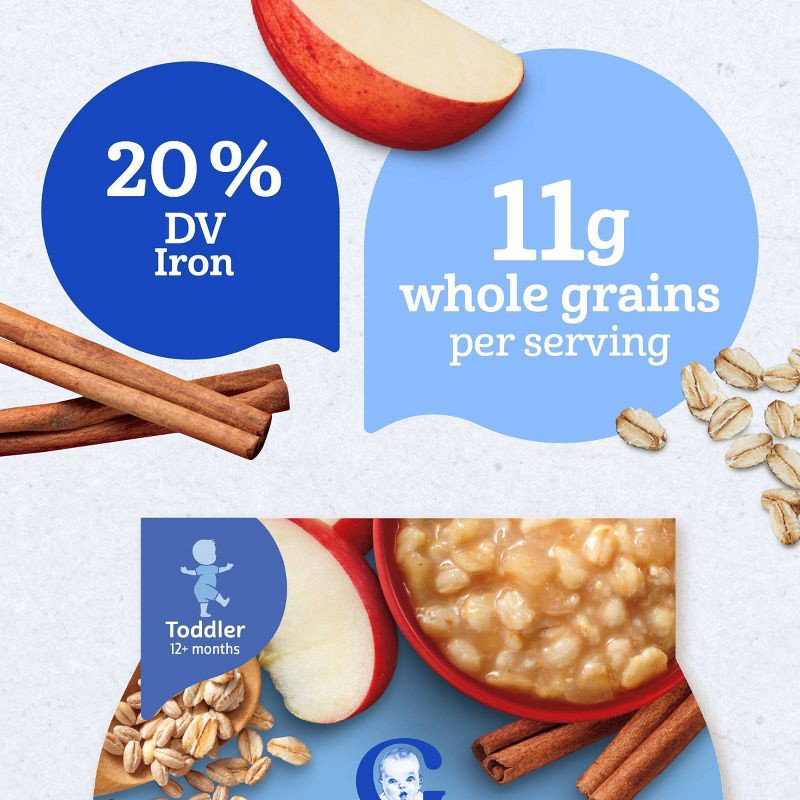 slide 4 of 8, Gerber Baby Food Oatmeal & Barley Apple Cinnamon Baby Cereal - 4.5oz, 4.5 oz