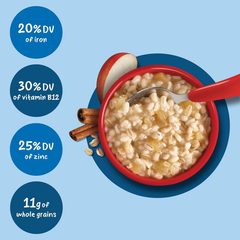 slide 6 of 10, Gerber Baby Food Oatmeal & Barley Apple Cinnamon Baby Cereal - 4.5oz, 4.5 oz