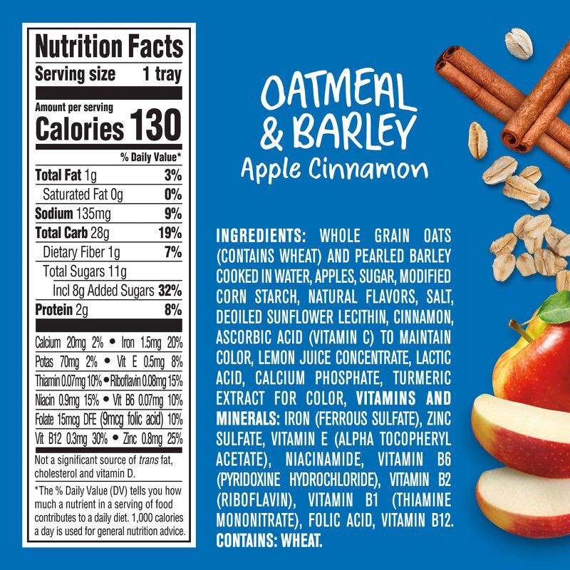 slide 7 of 10, Gerber Baby Food Oatmeal & Barley Apple Cinnamon Baby Cereal - 4.5oz, 4.5 oz