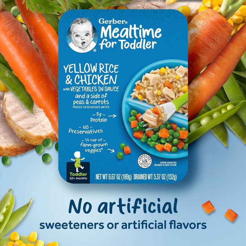 slide 9 of 9, Gerber Baby Food Yellow Rice & Chicken with Vegetables Sauce Toddler - 6.67oz, 6.67 oz