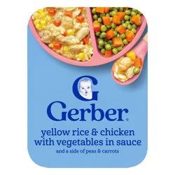 Gerber Toddler Food Meals Yellow Rice & Chicken with Vegetables Sauce - 6.67oz: Prepared for Ages 12 Months and Up, Microwaveable Tray