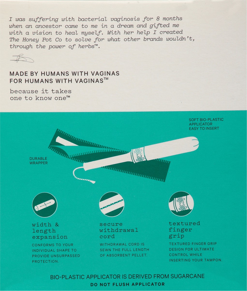 slide 9 of 9, The Honey Pot Super 100% Organic Unscented Tampons 18 ea, 18 ct