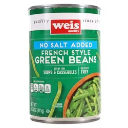 Weis Quality No Salt Added French Style Green Beans