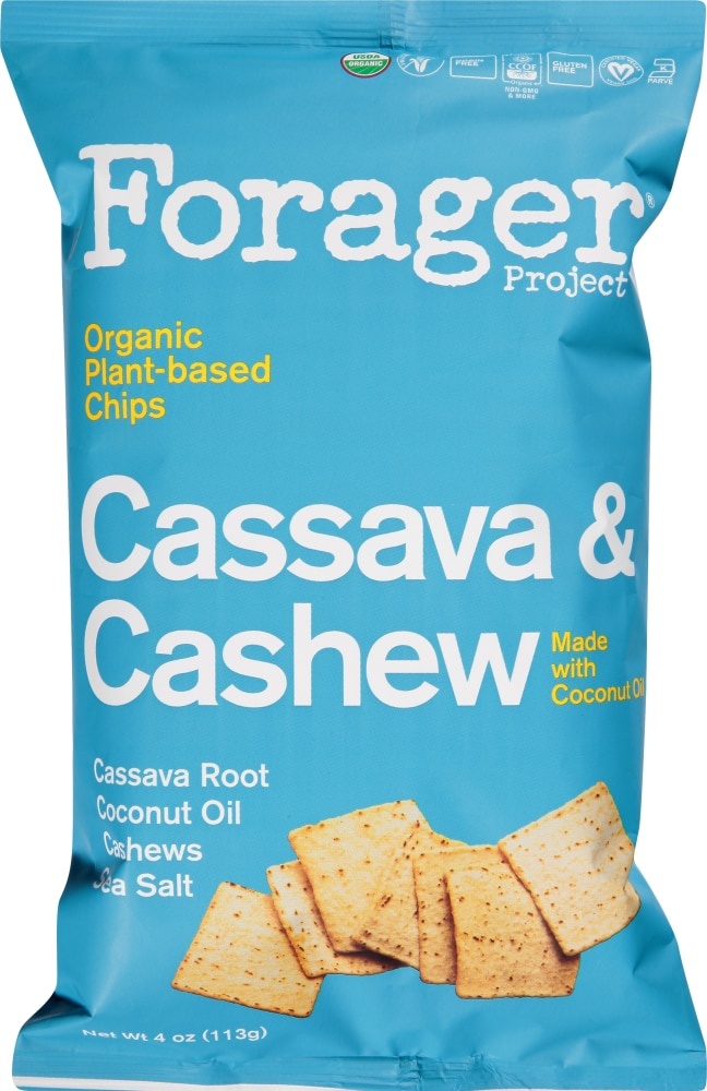 slide 1 of 1, Forager Project Cassava & Cashew Organic Plant-Based Chips, 4 oz