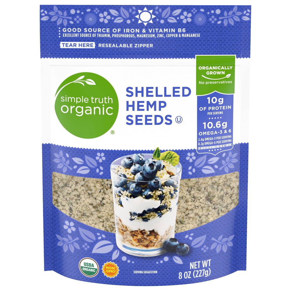 slide 1 of 2, Simple Truth Organic Shelled Hemp Seeds, 8 oz
