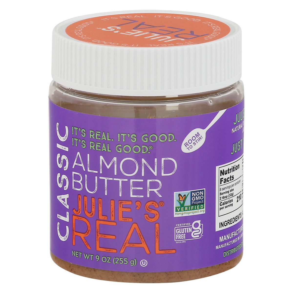 slide 3 of 9, Julie's Real Classic Almond Butter 9 oz, 9 oz