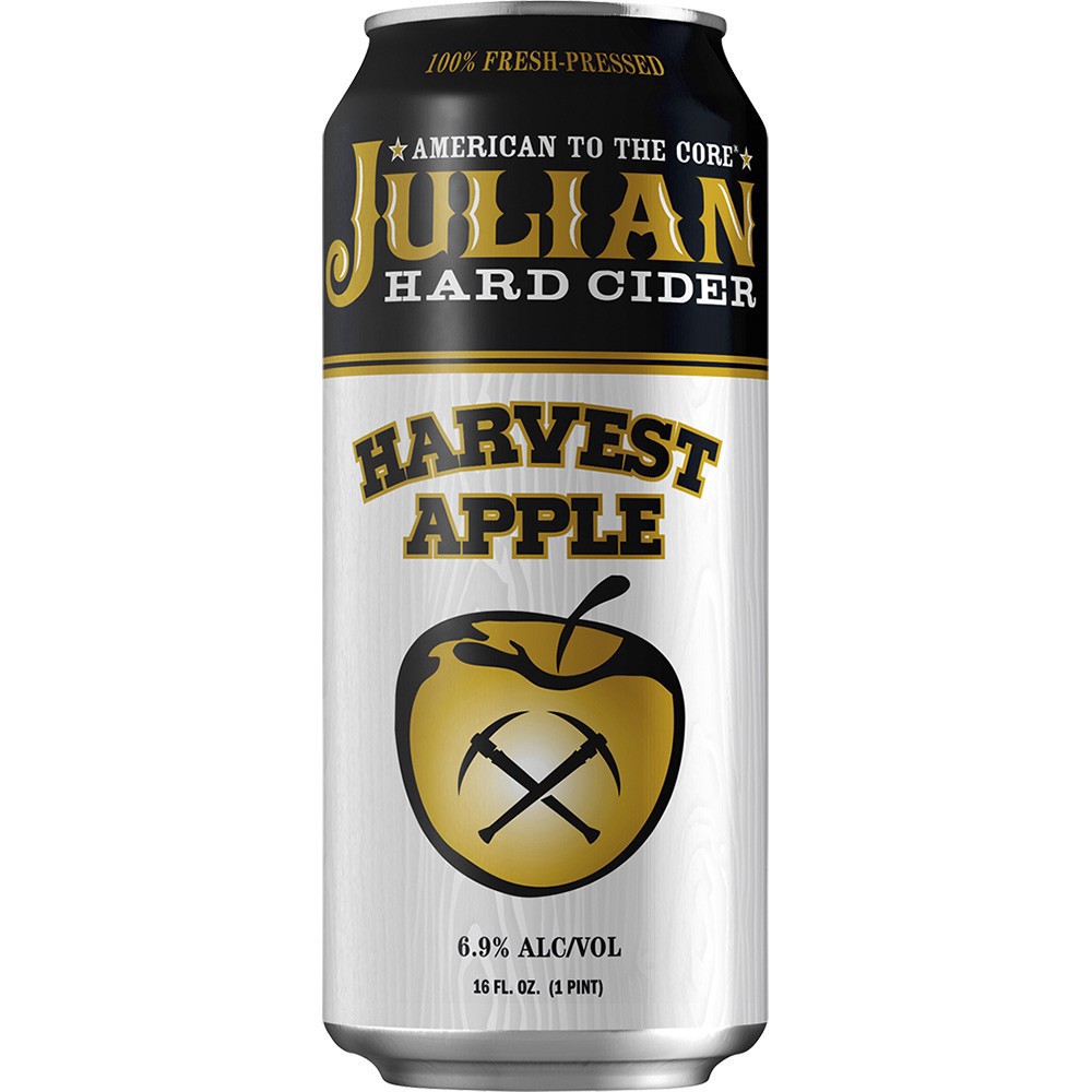 slide 1 of 1, Julian's Recipe Hard Cider Harvest Apple, 4 ct; 16 oz