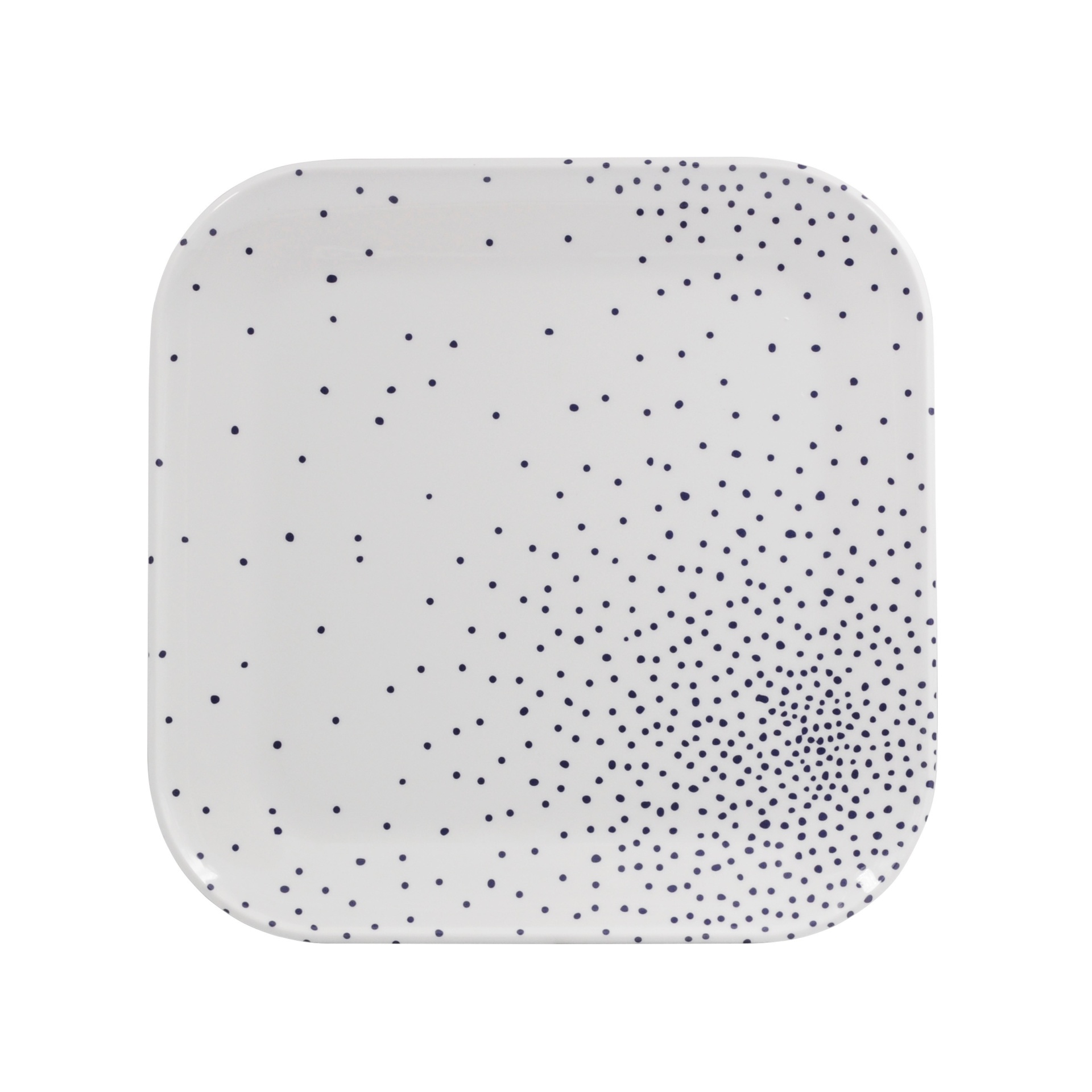 slide 1 of 1, Room Essentials Square Melamine Polka Dot Dinner Plate - Washed Indigo, 10.5 in