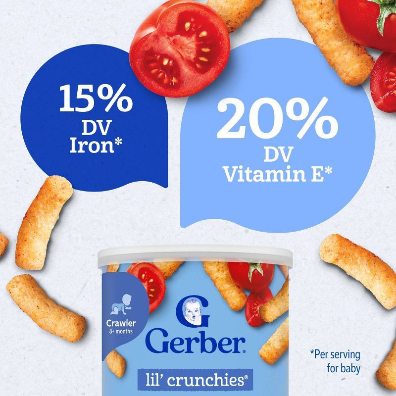 slide 4 of 9, Gerber Baby Food Garden Tomato Crunchies Baby Snacks - 1.48oz, 1.48 oz