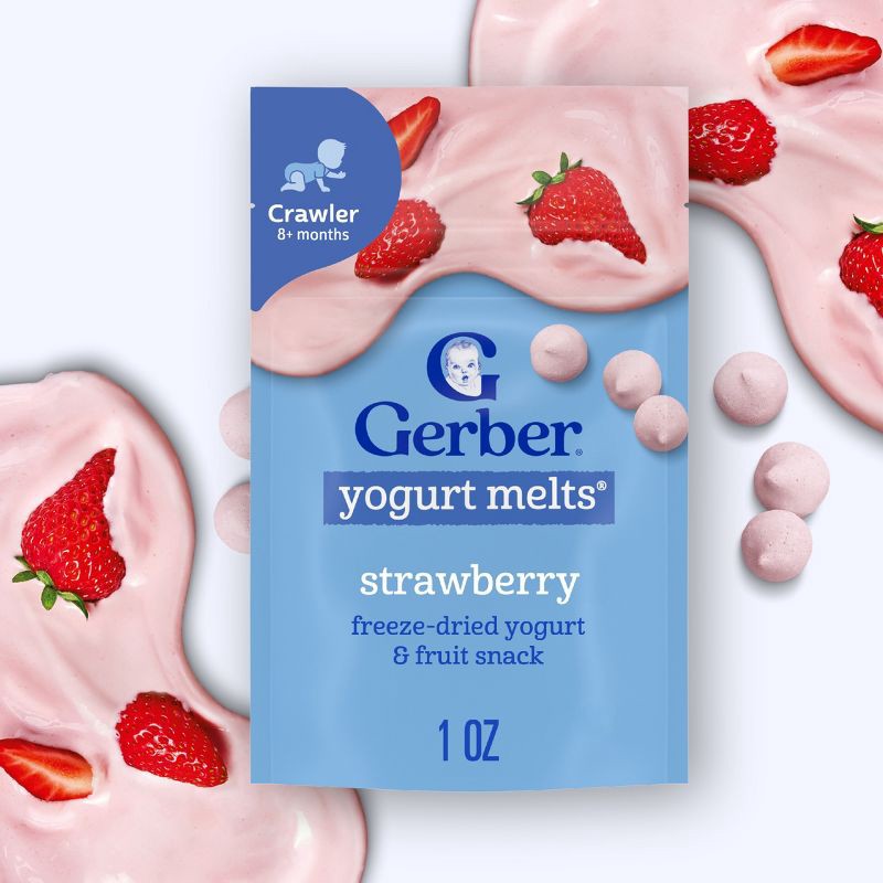 slide 2 of 9, Gerber Toddler Snacks Strawberry Yogurt Melts - 1oz, 1 oz