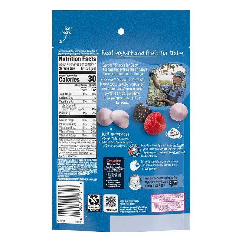 slide 2 of 9, Gerber Baby Food Mixed Berries Freeze-Dried Yogurt Melts Baby Snack - 1oz, 1 oz