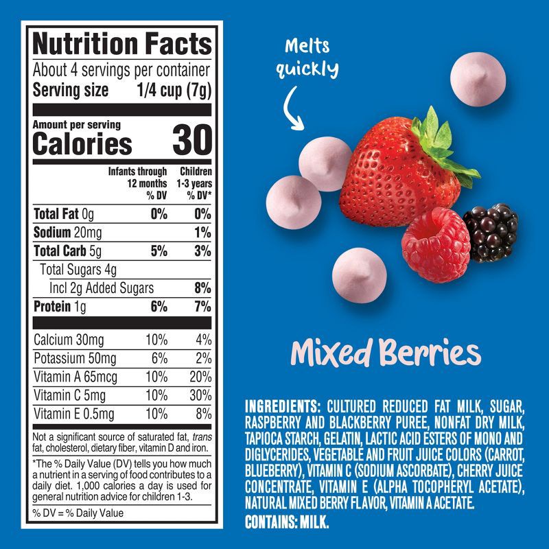 slide 8 of 9, Gerber Baby Food Mixed Berries Freeze-Dried Yogurt Melts Baby Snack - 1oz, 1 oz