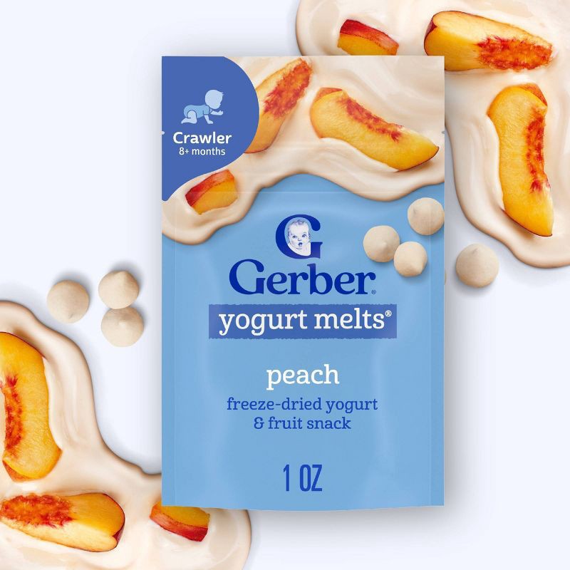 slide 4 of 9, Gerber Baby Food Peach Freeze-Dried Yogurt Melts Baby Snacks - 1oz, 1 oz