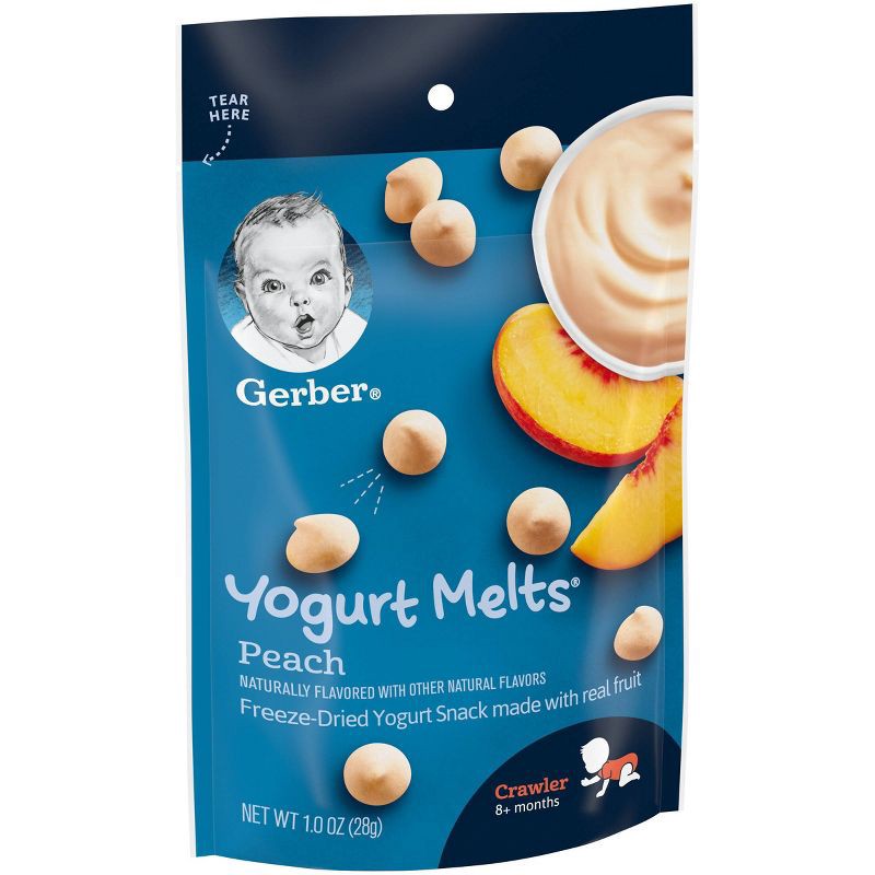 slide 9 of 10, Gerber Baby Food Peach Freeze-Dried Yogurt Melts Baby Snacks - 1oz, 1 oz