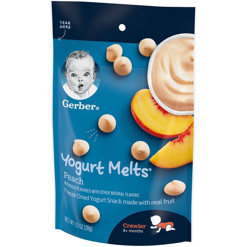 slide 10 of 10, Gerber Baby Food Peach Freeze-Dried Yogurt Melts Baby Snacks - 1oz, 1 oz