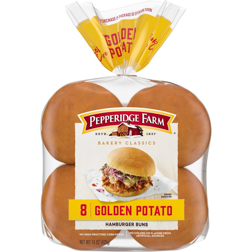 slide 8 of 8, Pepperidge Farm Bakery Classics Golden Potato Hamburger Buns, 15 oz