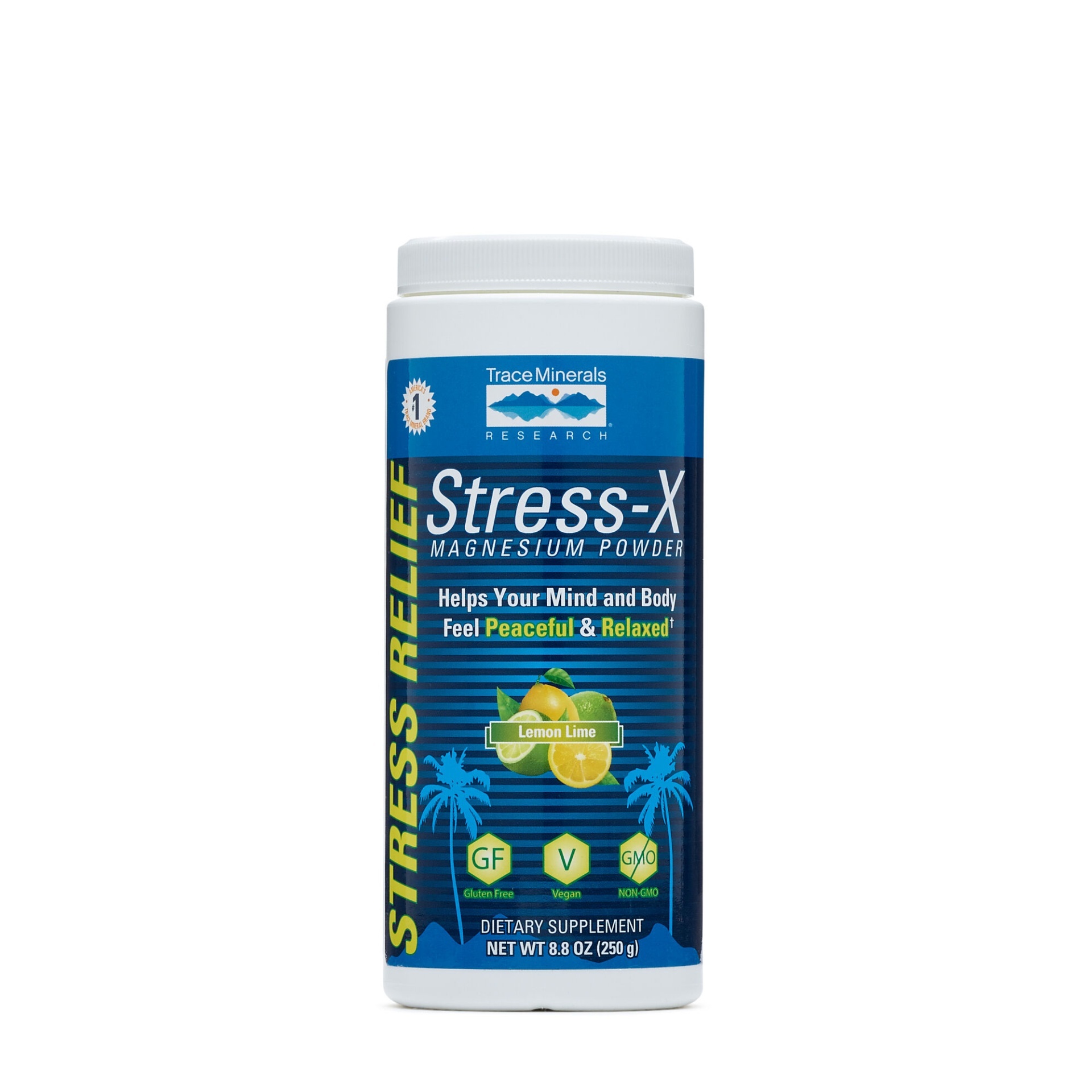 slide 1 of 1, Trace Minerals Stress-X Magnesium Powder - Lemon Lime, 1 ct