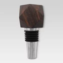 Bottle Stopper Aluminum/Wood - Threshold