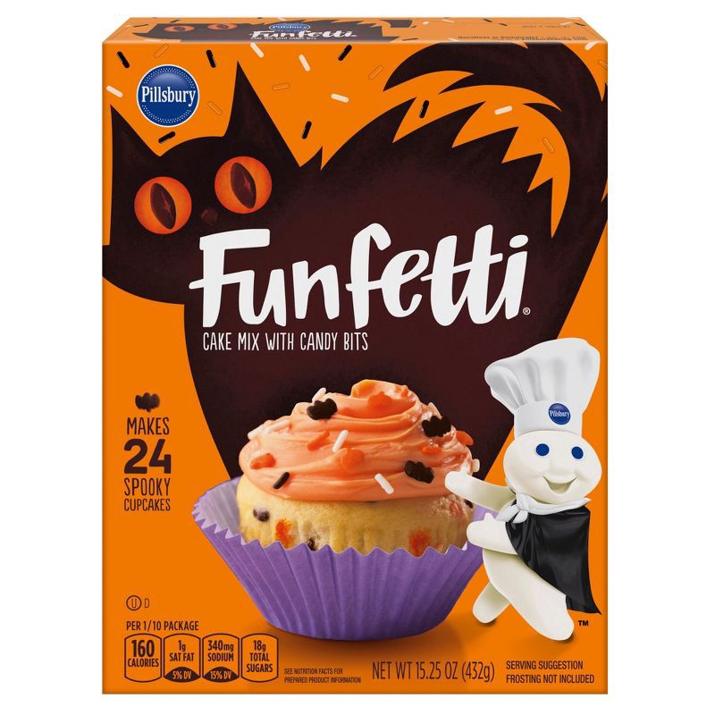 slide 1 of 5, Pillsbury Funfetti Halloween Cake Mix 15.25 oz, 15.25 oz