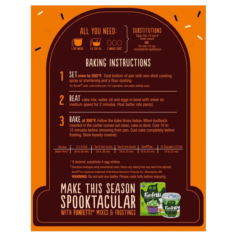 slide 5 of 5, Pillsbury Funfetti Halloween Cake Mix 15.25 oz, 15.25 oz