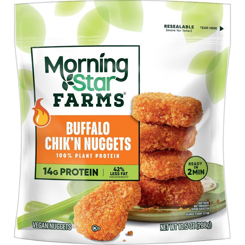 slide 2 of 7, MorningStar Farms Veggitizers Frozen Plant Based Chik'n Nuggets Buffalo - 10.5oz, 10.5 oz