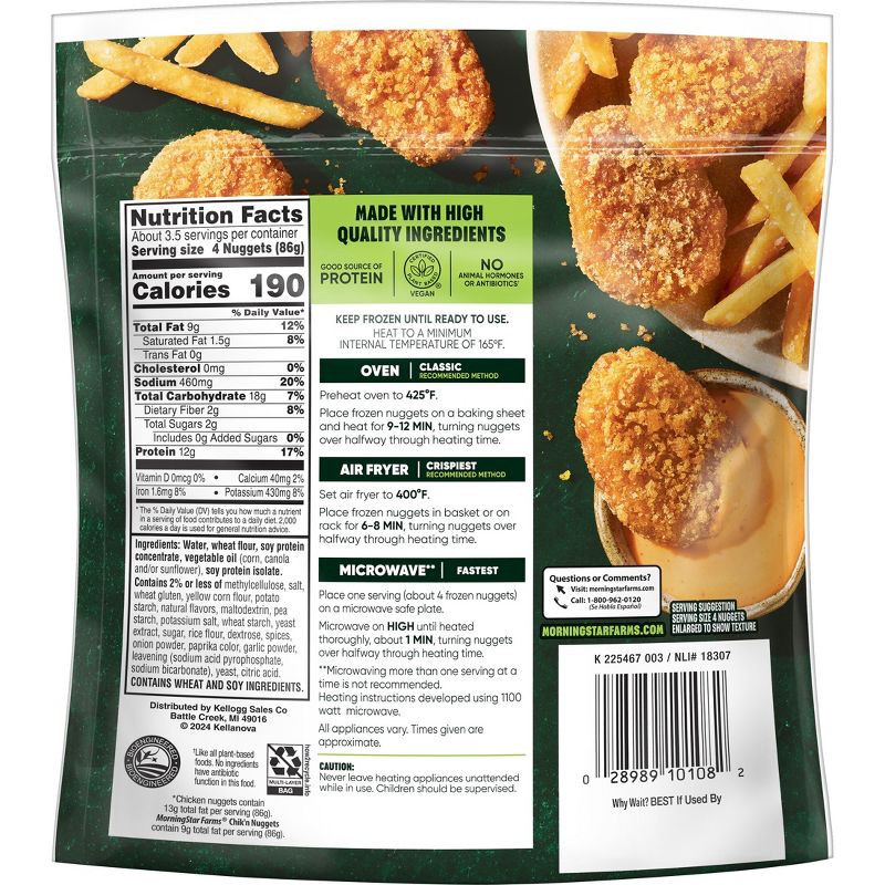 slide 2 of 8, MorningStar Farms Frozen Plant Based Chik'n Nuggets Original - 10.5oz, 10.5 oz